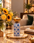 Saanjh White Meenakari Resuable Candle (7 inch)